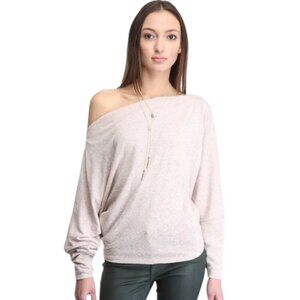 Free People We The Free Valencia Top Light Pink Off the Shoulder Knit Size M